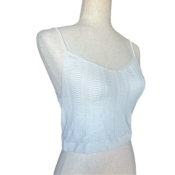 Anthropologie Cream Ribbed Midriff Camisole Tank Top Boho Chic Layer Summer L/XL - Picture 2 of 6